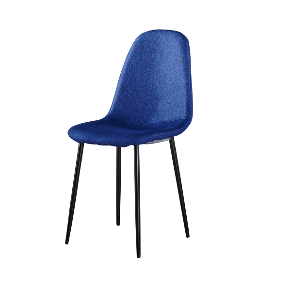 5pc Dining Set With glass Table And 4 Blue Chairs
