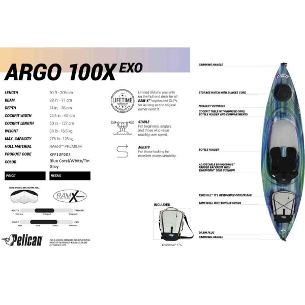 Kayak Argo 100x Exo Bleu