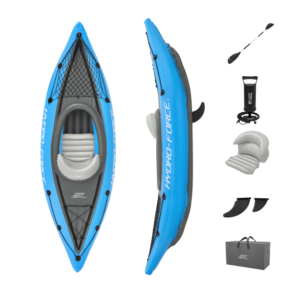 Bestway - Hydro-Force Cove Champion - Ensemble kayak gonflable | 1 place (9 pi x 32 po)