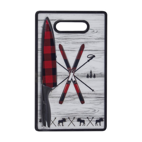 Skis Cutting Board And Knife Set