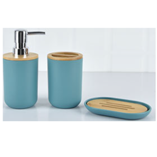Le Spa - Ensemble d'accessoires de salle de bain en plastique et bambou | Assorti