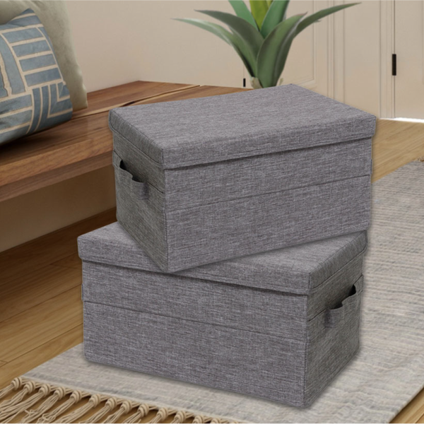 Storage Basket Fabric Grey