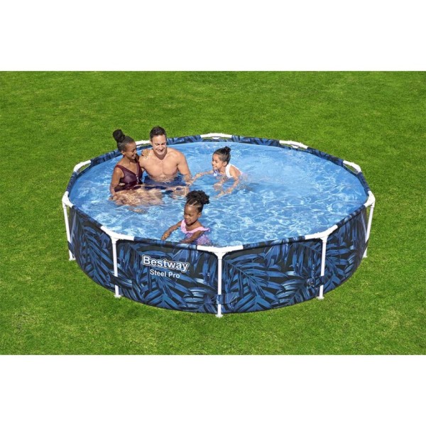 Bestway® Steel Pro® Piscine hors sol ronde , look botanique moderne 10' x 26''