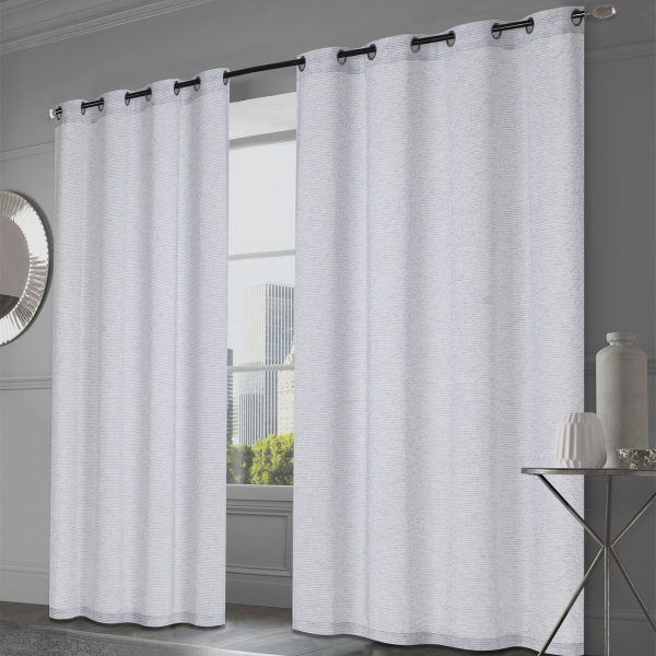 Grommet Panel 2pk 52x84 Cairo Grey Sequin Embroidered
