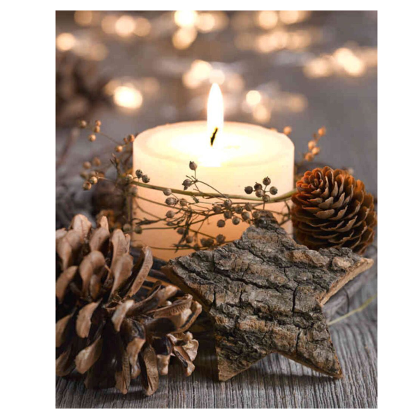 Xmas Canvas 40x60 Candle & Lantern LED