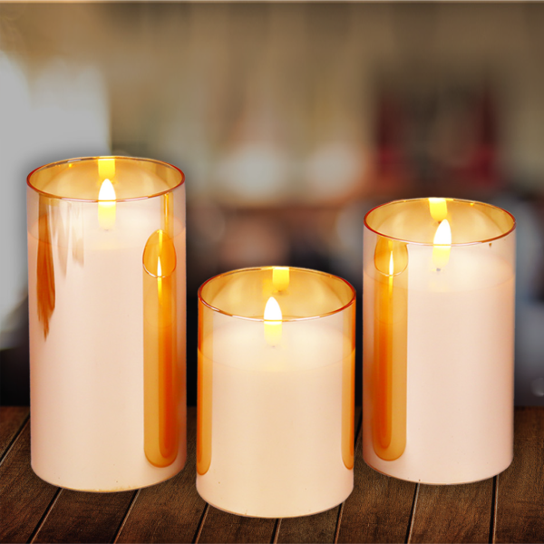 Led Wax Candle Set Of 3