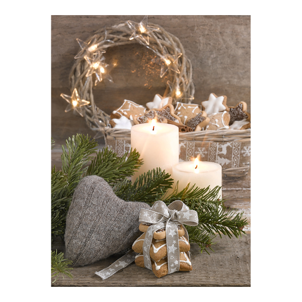 Xmas Canvas 40x60 Candle & Lantern LED