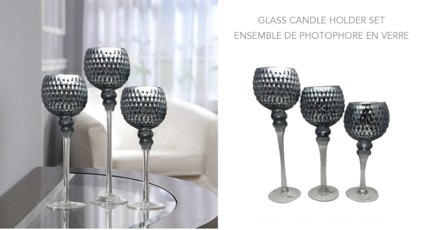 Bougeoirs en verre