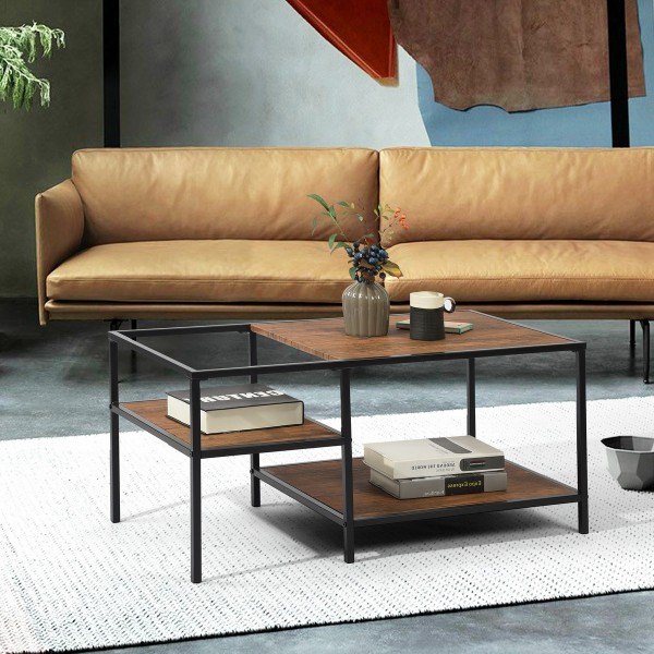 Capsicum | Coffee Table with black metal frame and MDF wood