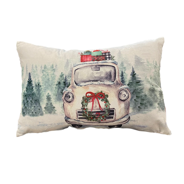 LED White Car Lumbar Cushion White 12x20