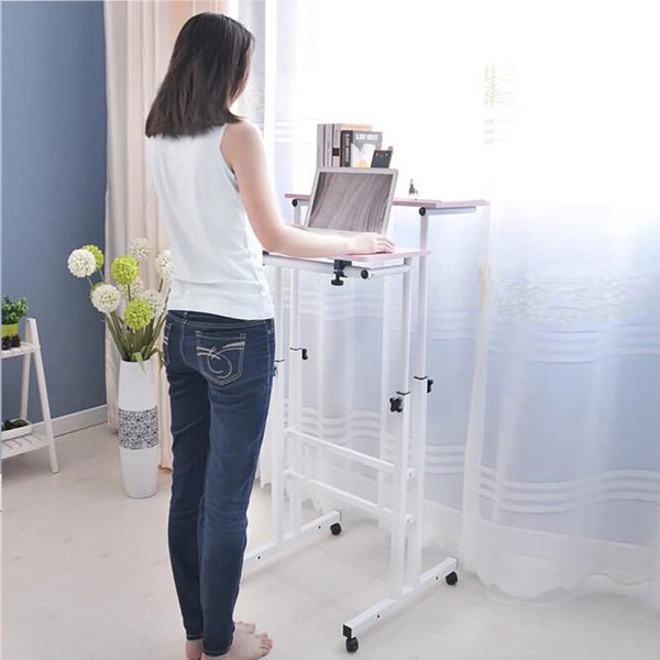 Bureau d'ordinateur beige réglable