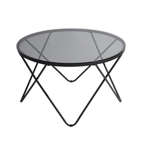Canales - Table basse en verre avec structure noire