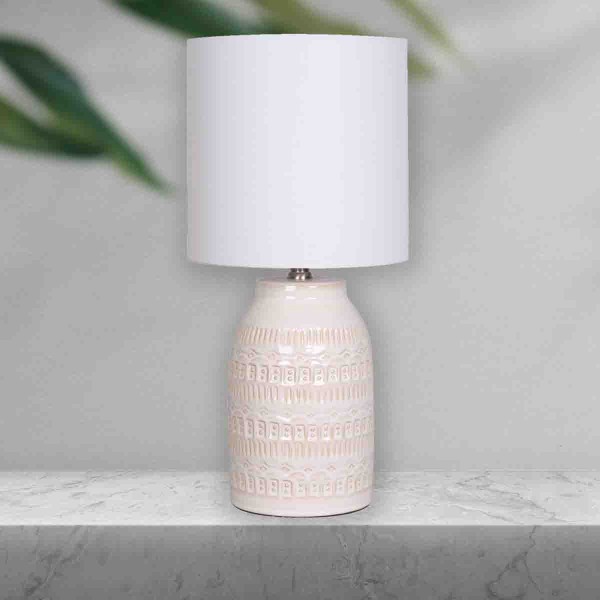 LAUREN TAYLOR - CERAMIC TABLE LAMP CREAM GLAZE
