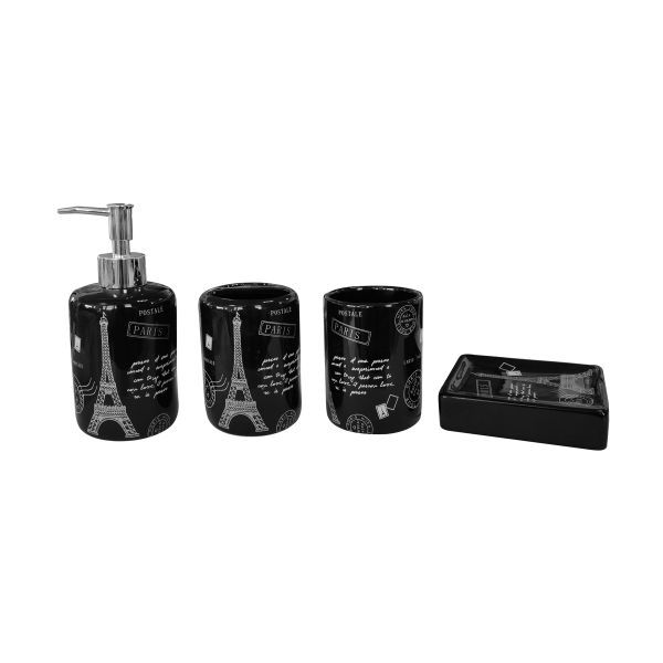 Bathroom Accessory Black Paris Chic