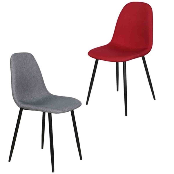 LAUREN TAYLOR - Fabric Dining Chair with Metal Legs