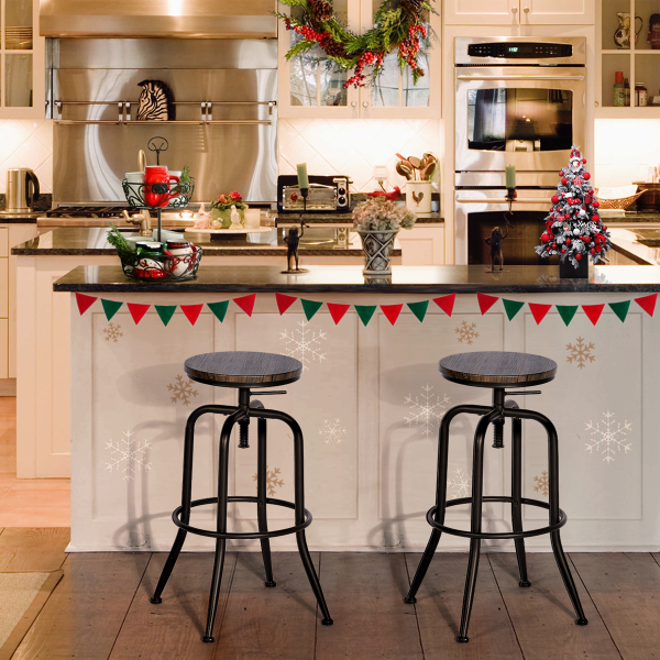 ANACLETEUS Bar-stool Metal Frame With MDF Seat