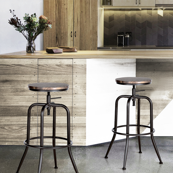 ANACLETEUS Bar-stool Metal Frame With MDF Seat