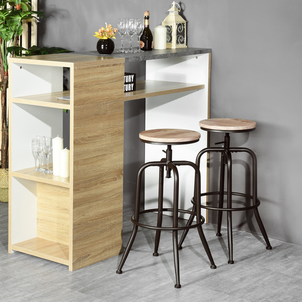 ANACLETEUS Bar-stool Metal Frame With MDF Seat