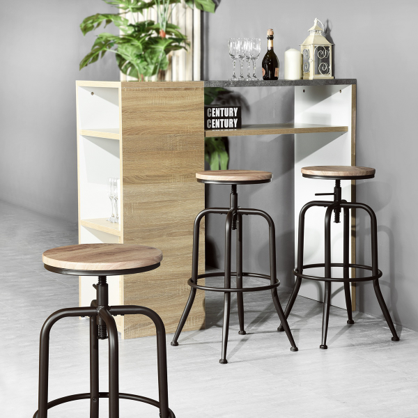 ANACLETEUS Bar-stool Metal Frame With MDF Seat