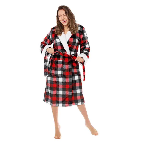 CHARLEVOIX Velour Bathrobe reverse to Sherpa