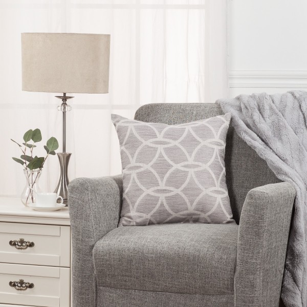 Charlotte - Cushion 18x18 Grey Circle Jacquard