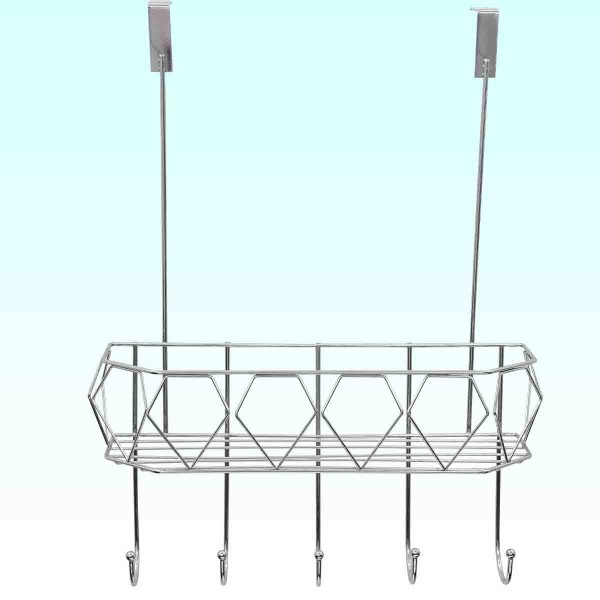 OVER THE DOOR HANGERS WITH BASKET CHROME