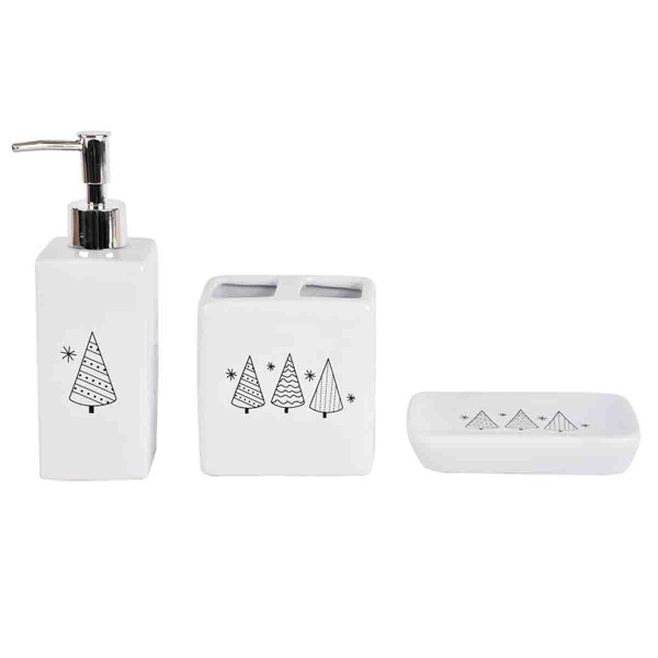 Christmas 3 PCS Bathroom Ceramic Set