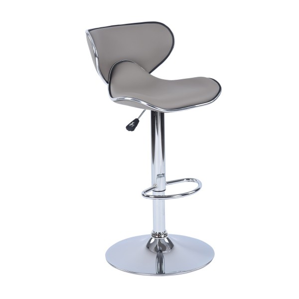 Arn - Bar Stool Deluxe Grey W/chrome Base 45x49x85