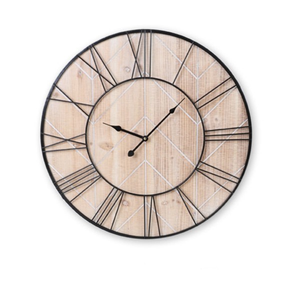 Wall Clock Wood Chevron 60cm