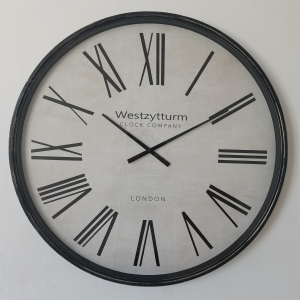 Horloge murale surdimensionnée à chiffres romains | 30'' blanc