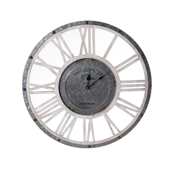 Wall Clock Paris 60cm Wood & Metal