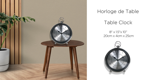 Horloge de table argent