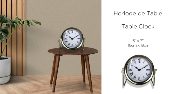 Horloge de table or/blanc