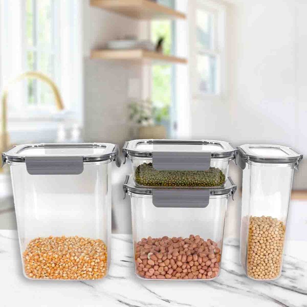 A La Cuisine - 4pcs Airtight Plastic Container Set With Lid