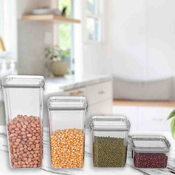 4pcs Airtight Plastic Container Set With Lid