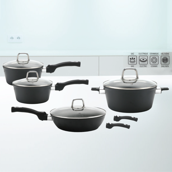 Massimo | Batterie de cuisine 12 pièces - Série Black Rock