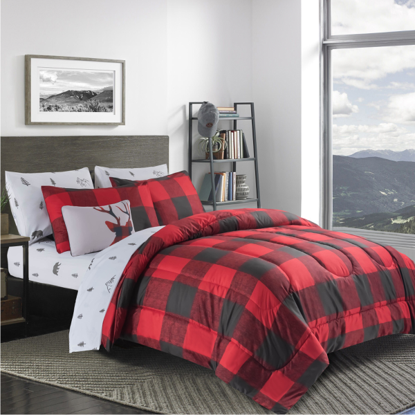 Cozy Chalet Comforter Red/black