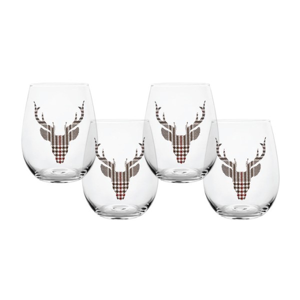 Set of 4 Wine Cabin Stemless