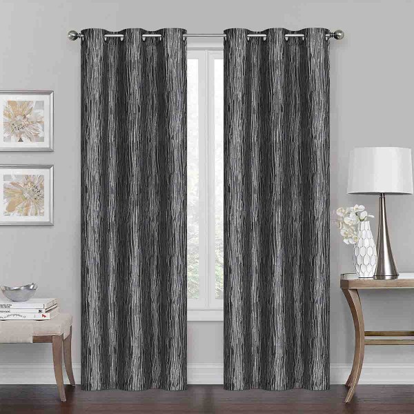 JOLIETTE Ensemble de 2 panneaux Jacquard à œillets