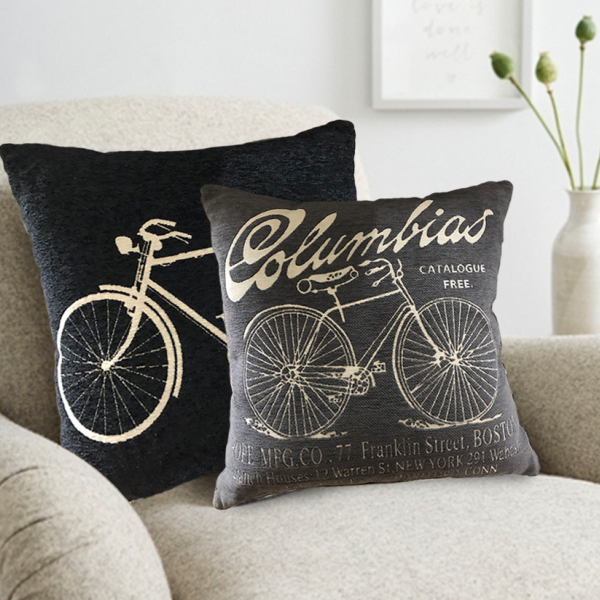 Cushion 18x18 Bicycle Chenille Jacq