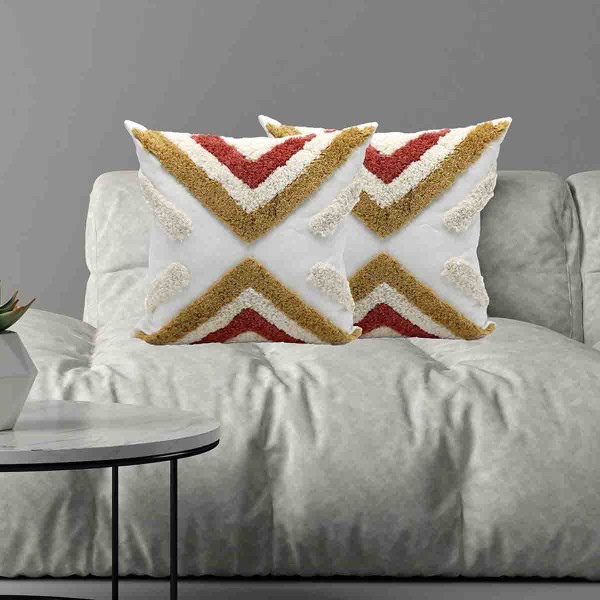 Lauren Taylor - Coussin en coton touffeté safran