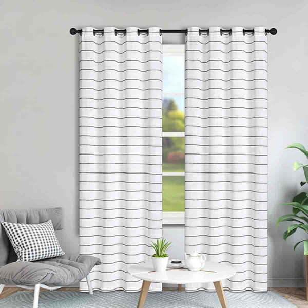 Lauren Taylor ALBA Striped Jacquard Curtains