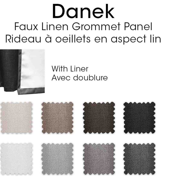 Lauren Taylor - Panneau à oeillets Danek en faux lin avec doublure