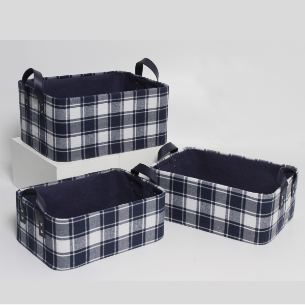 Plaid Fabric Basket
