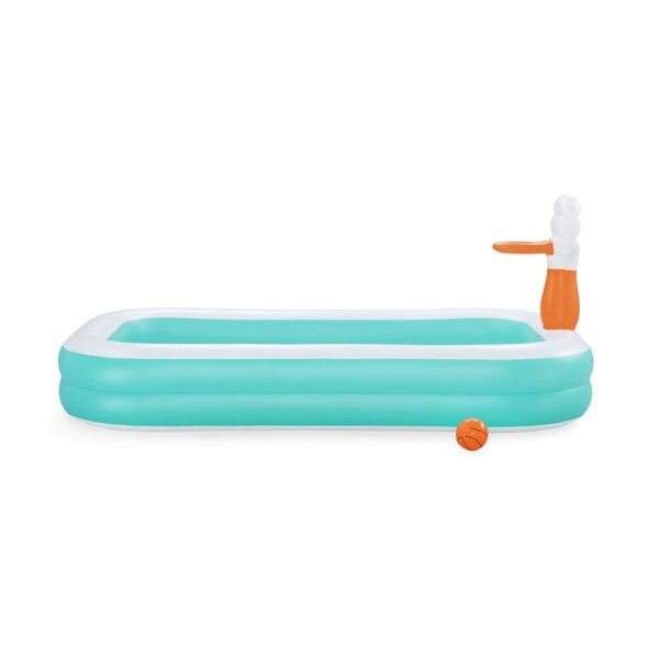 Bestway® Piscine familiale gonflable avec panier de basket ''Dunk n’ Splash™'' 2,51 m x 1,68 m x 1,02 m