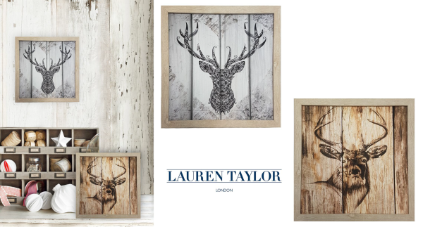 Lauren Taylor - Deer Head Printed Wood Wall Art