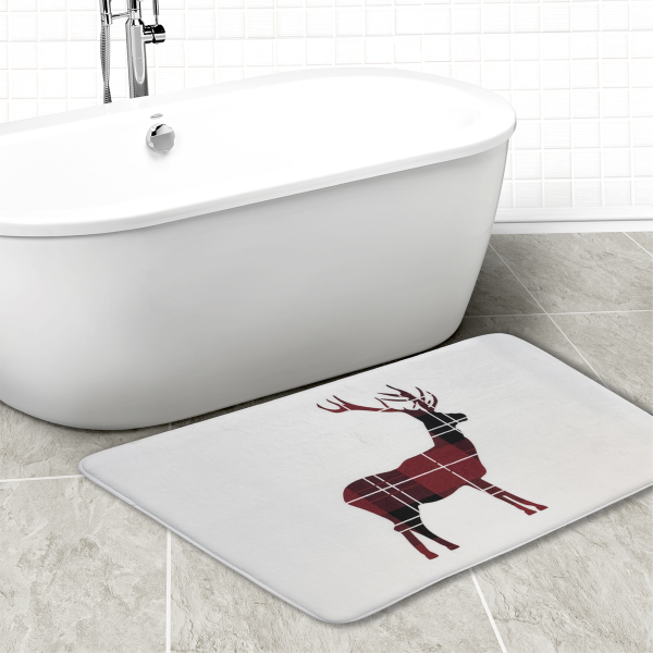 Eden Plaid Memory Bath Mat 20x30