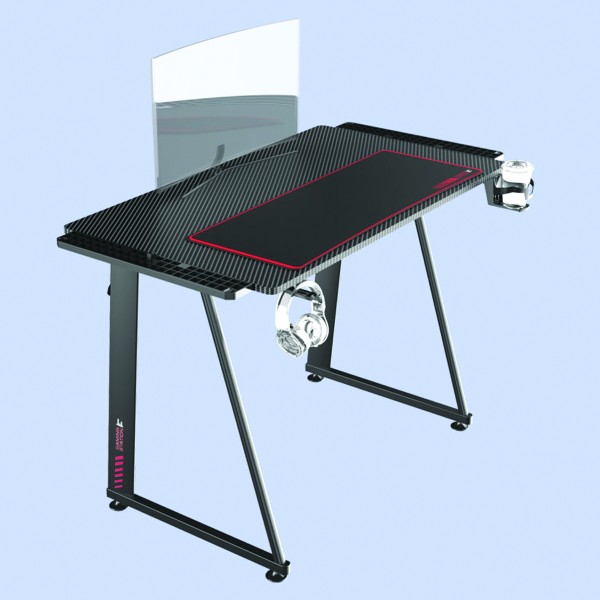 Bureau/Table d'ordinateur de jeu en fibre de carbone avec tapis de souris