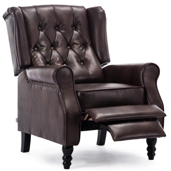 Althorp - Fauteuil inclinable à dossier poussoir en similicuir