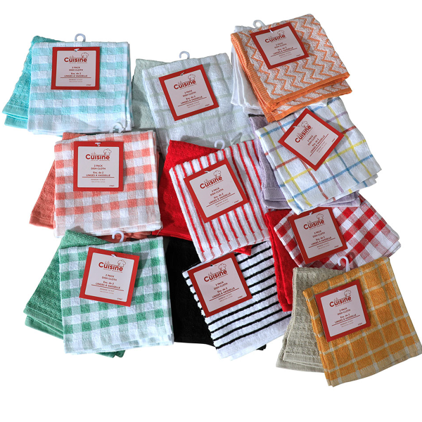 2 Pk Dish Cloth 12X12 Asst